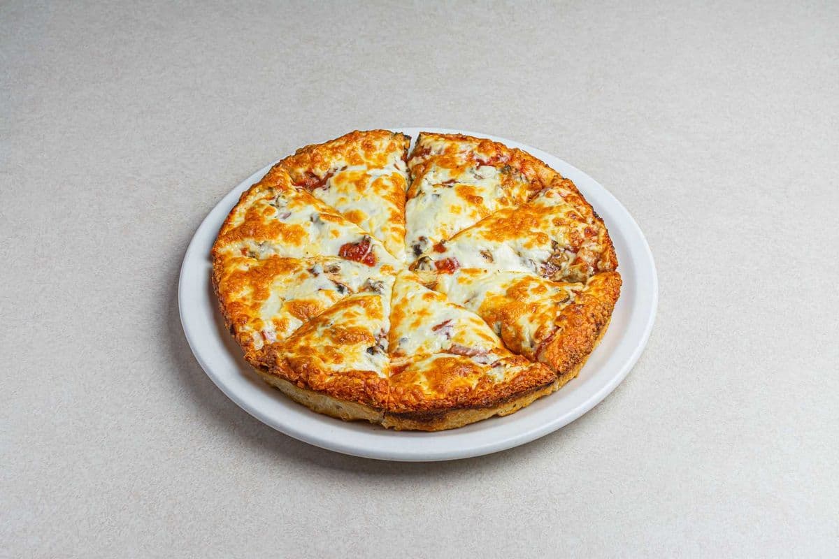 #13 8" Small Ham and Mushroom Classic Pizza