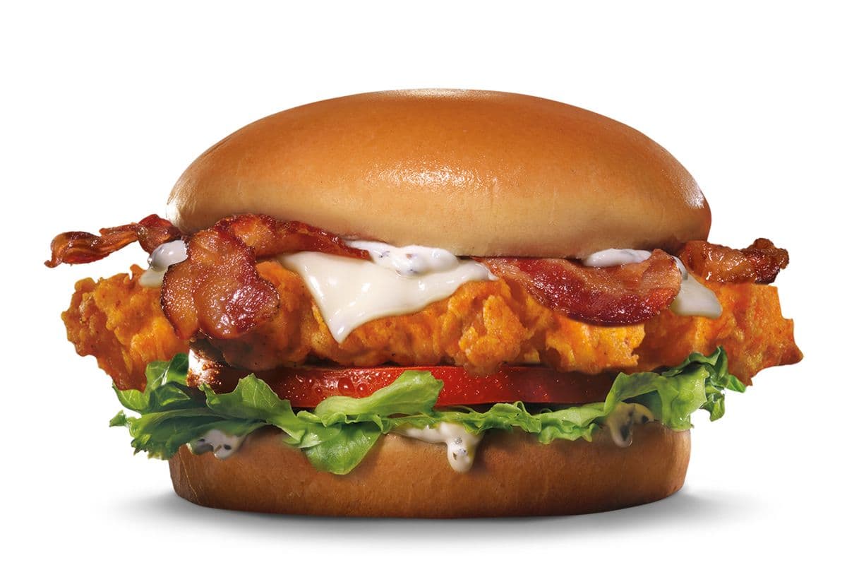 Hand-Breaded Bacon Swiss Crispy Chicken Sandwich