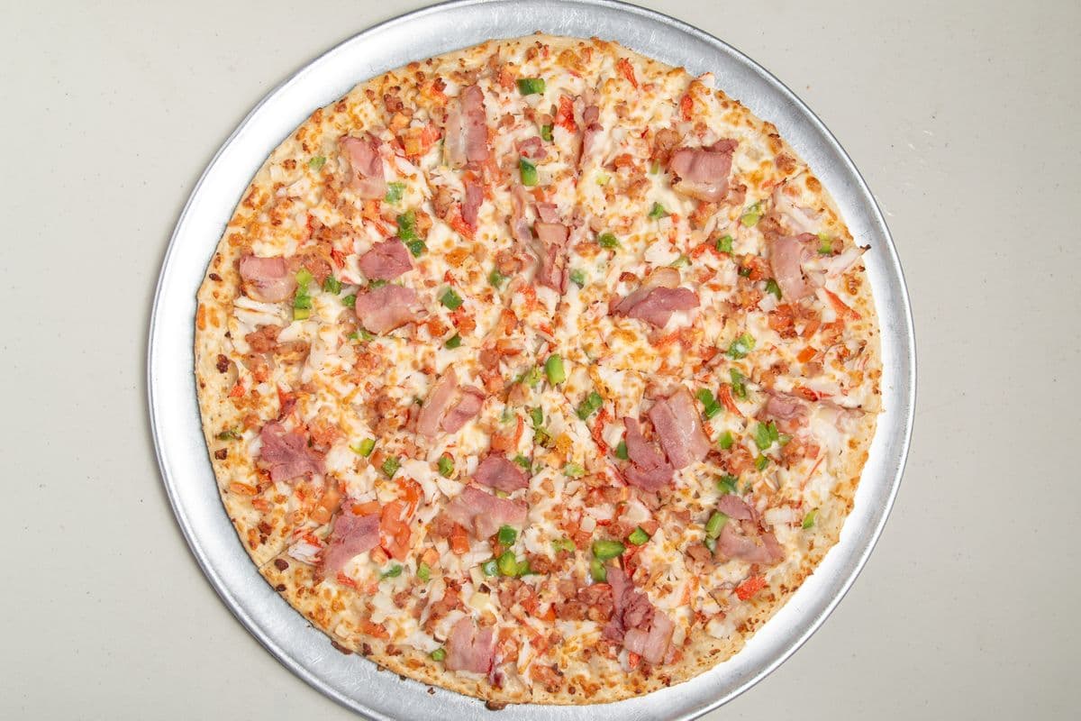 10" Small Crab Bacon Alfredo Pizza