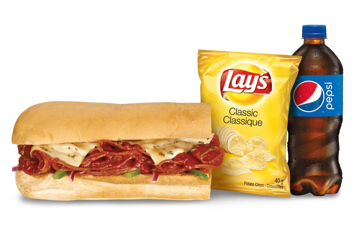 Combo pizza sub gratiné 6" / 6" Pizza Sub Melt Combo (550-1100 Cals)