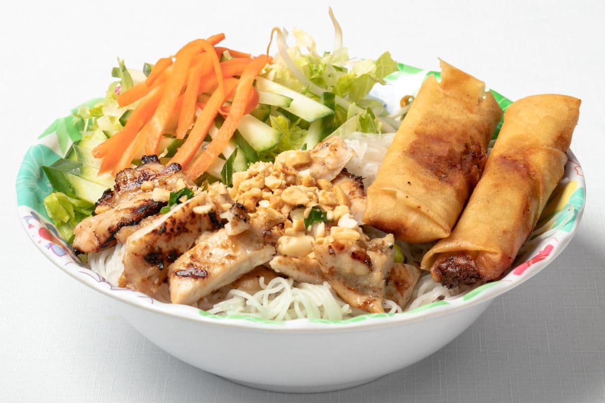 40. Grilled Chicken and Spring Rolls