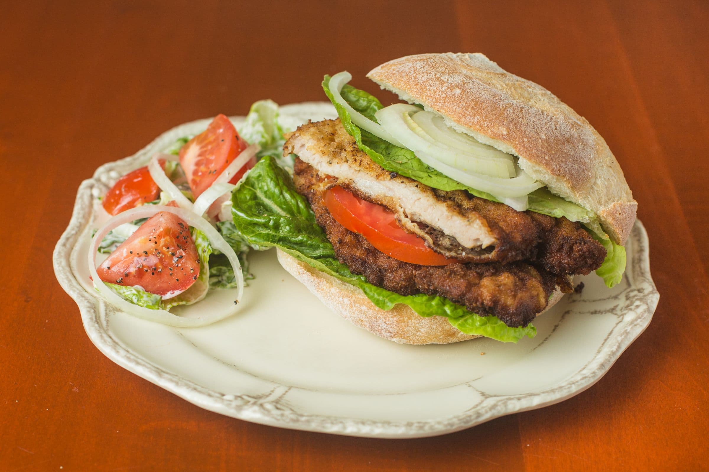 Pork Schnitzel on A Bun