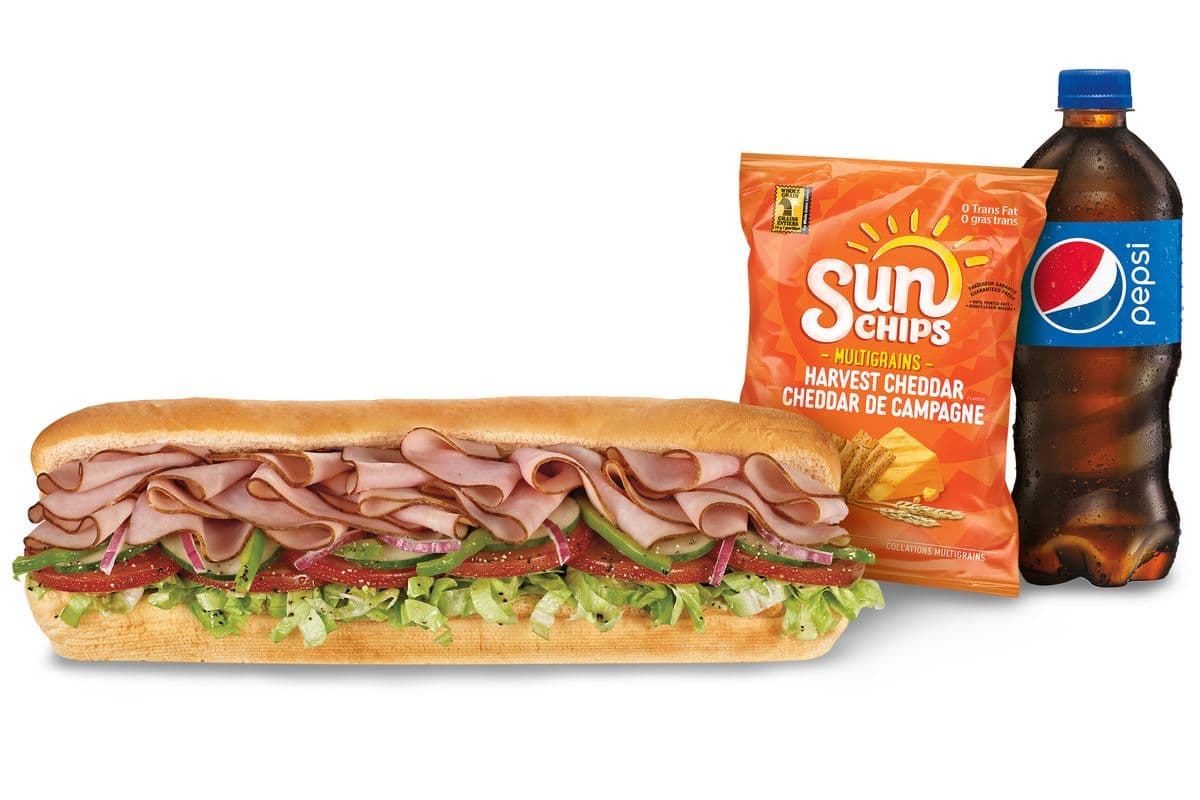 Combo Jambon forêt noire 12" / Footlong Black Forest Ham Sub Combo (670-1220 Cals)