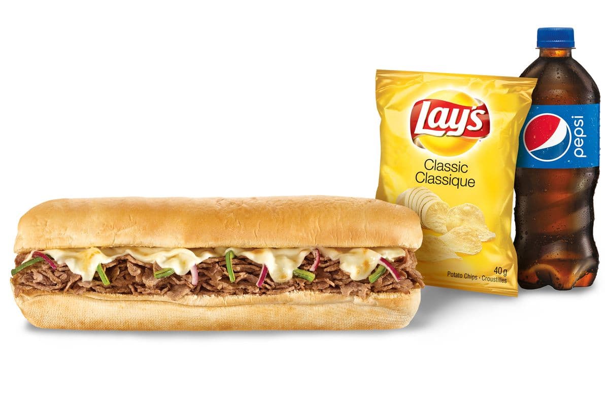 Combo Steak et fromage 12" / Footlong Steak & Cheese Sub Combo (830-1380 Cals)