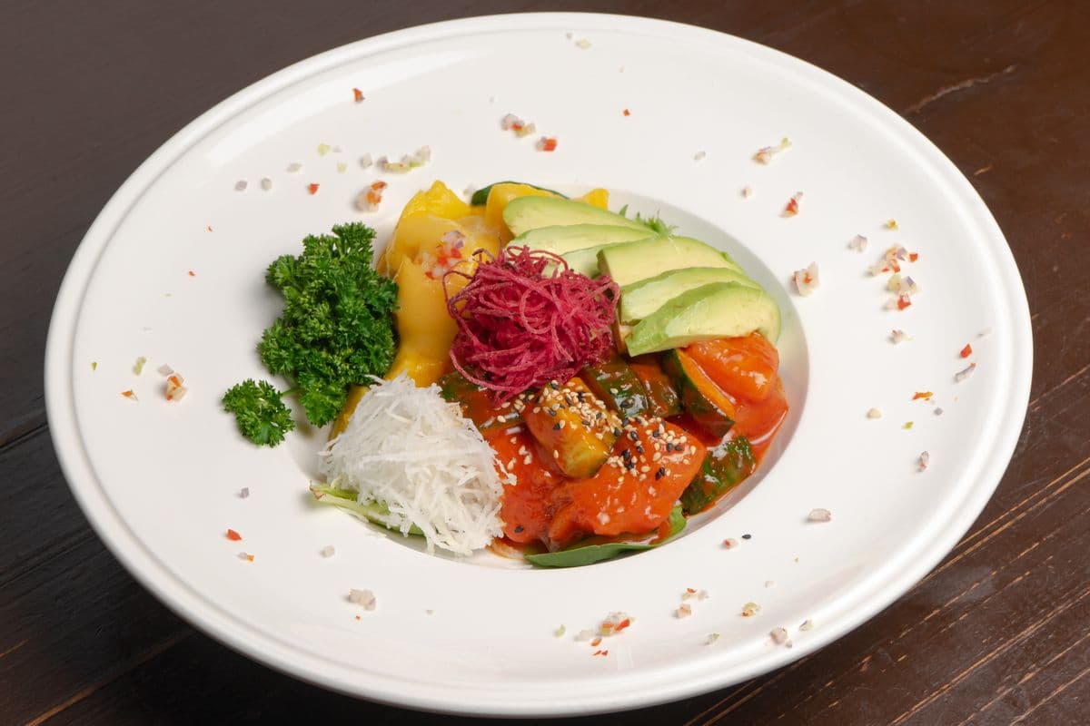 Golden Spicy Salmon Sashimi