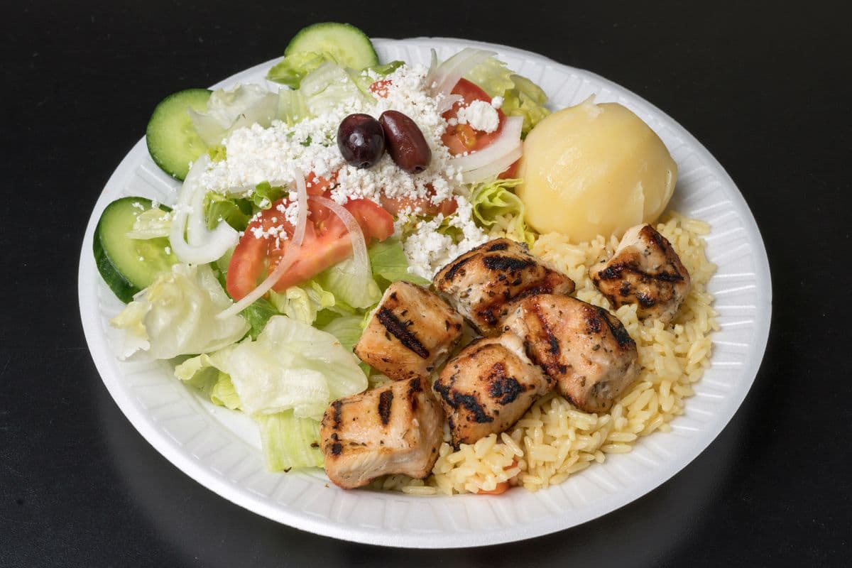 Chicken Souvlaki Plate