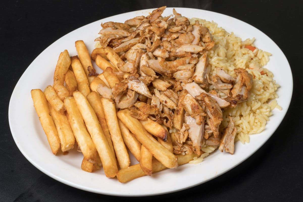 R.F.C. Plate (Rice, Fries, and Chicken)