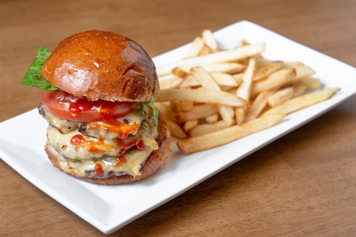 Spicy Smash Burger (Triple Patty) with Fries