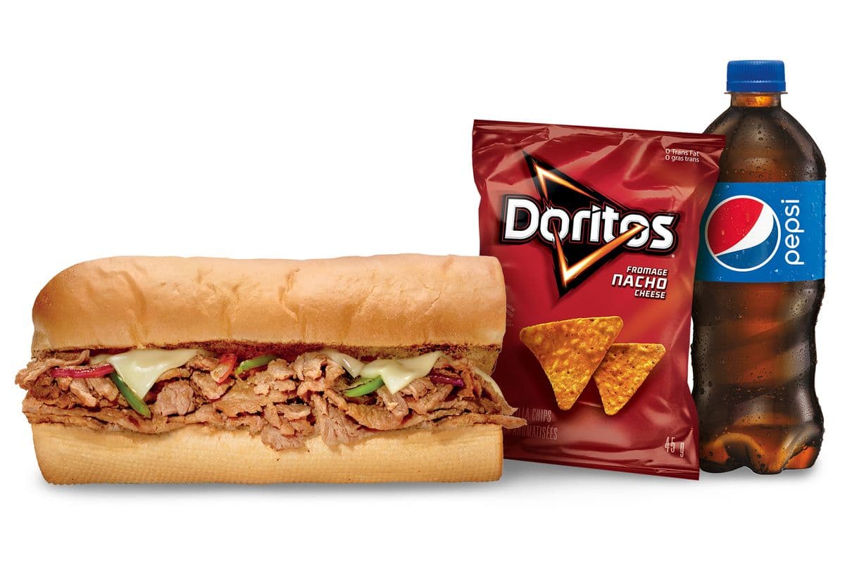 Combo steak et fromage 6" / 6" Steak & Cheese Sub Combo (490-1040 Cals)