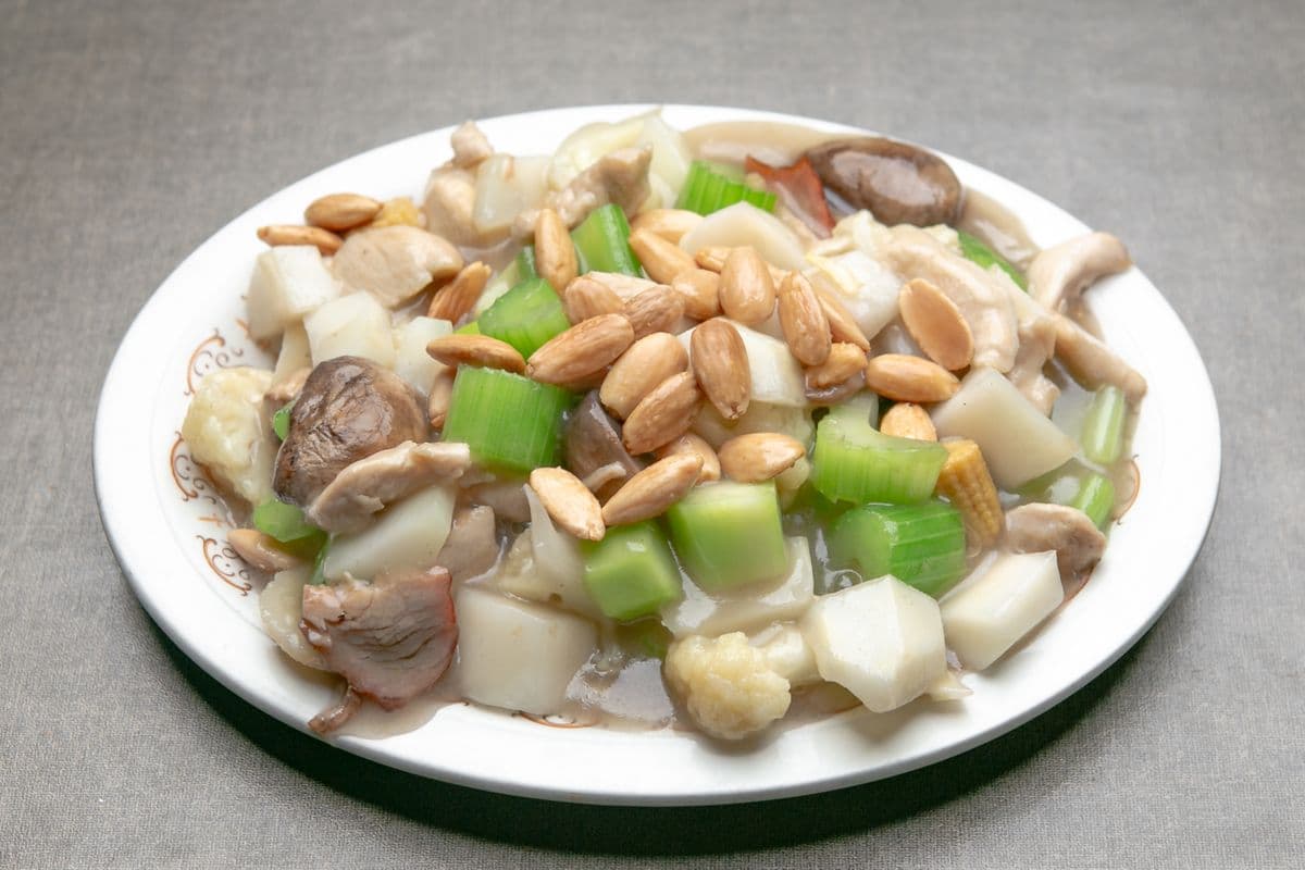 80. Diced Chicken, Vegetables, and Almonds