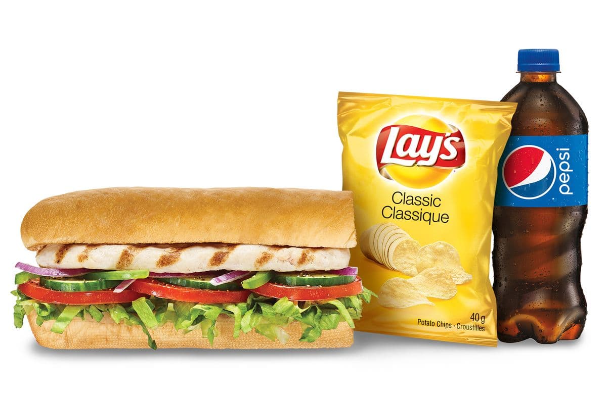Combo poulet grillé 6" / 6" Oven-Roasted Chicken Sub Combo (430-980 Cals)
