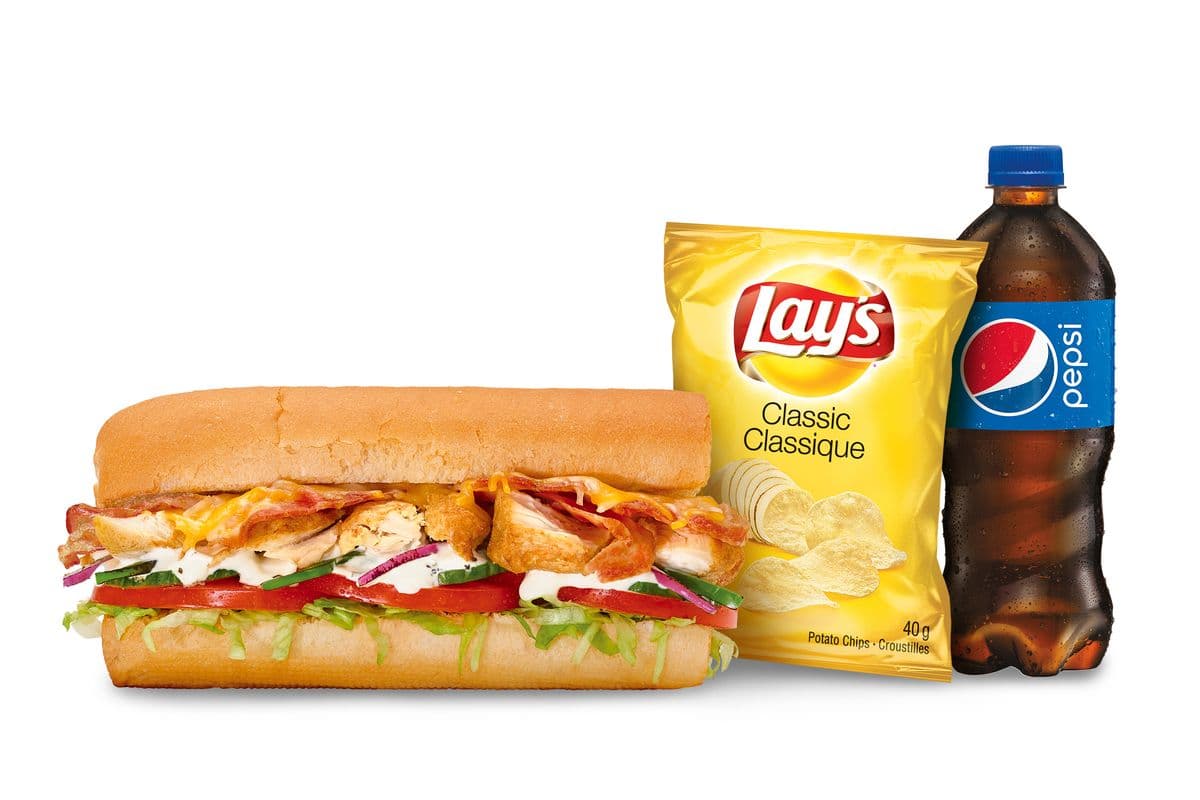 Combo Ranch poulet et bacon gratiné 6" / 6" Rotisserie-Style Chicken and Bacon Ranch Melt Combo (620-1170 Cals)