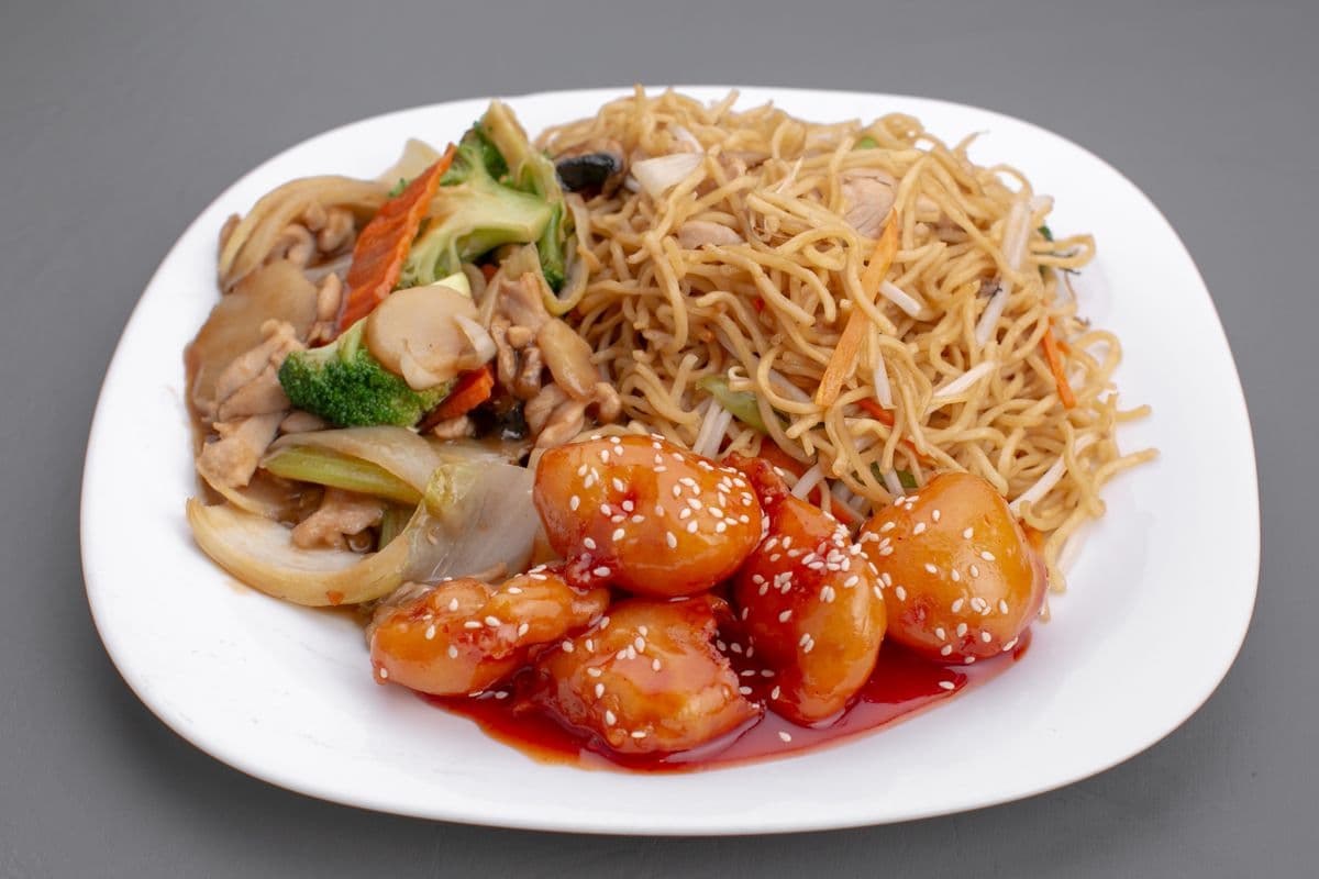 3. Chicken Chop Suey, Chicken Chow Mein, and Sweet-and-Sour Chicken