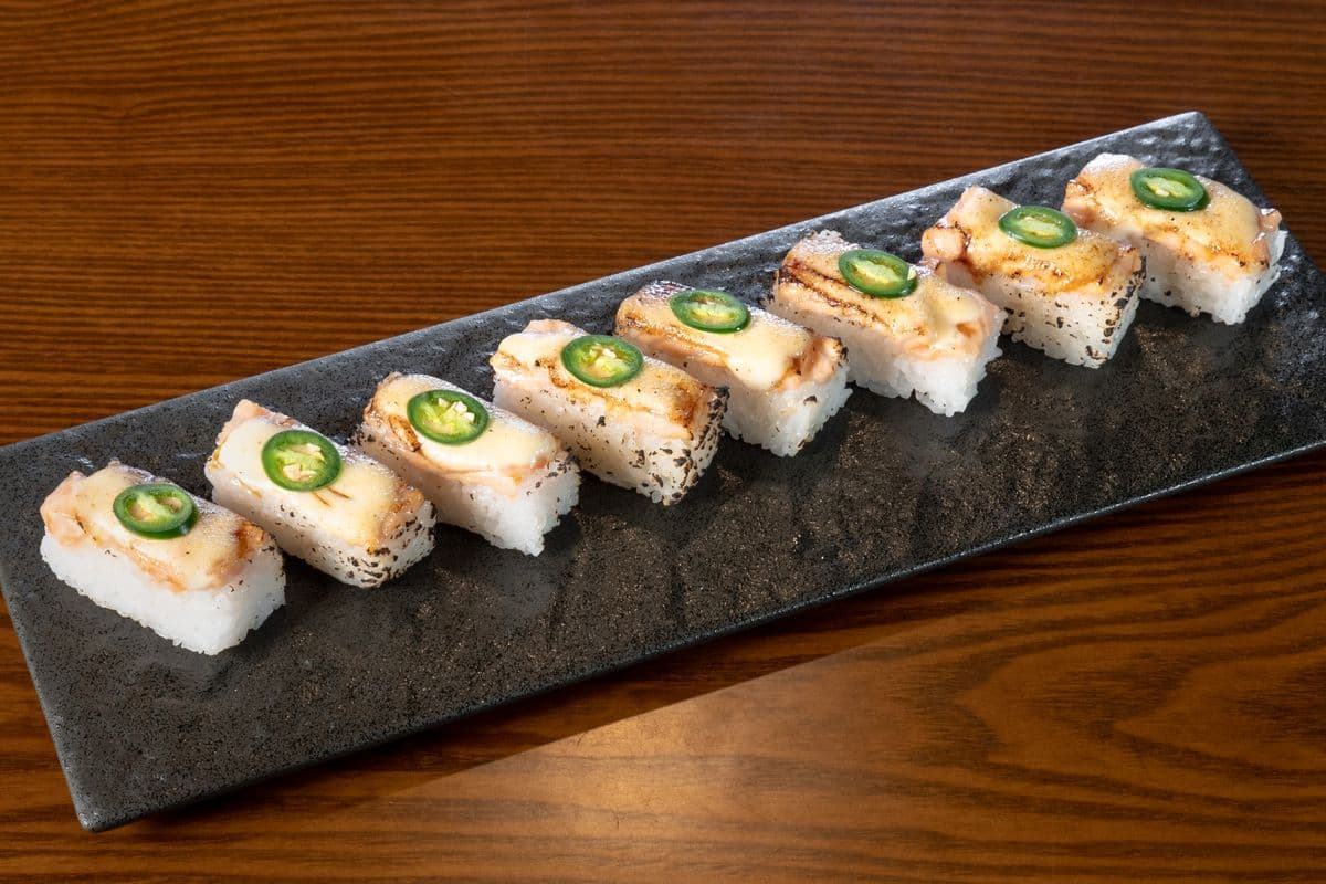130. Salmon Aburi Oshi Sushi