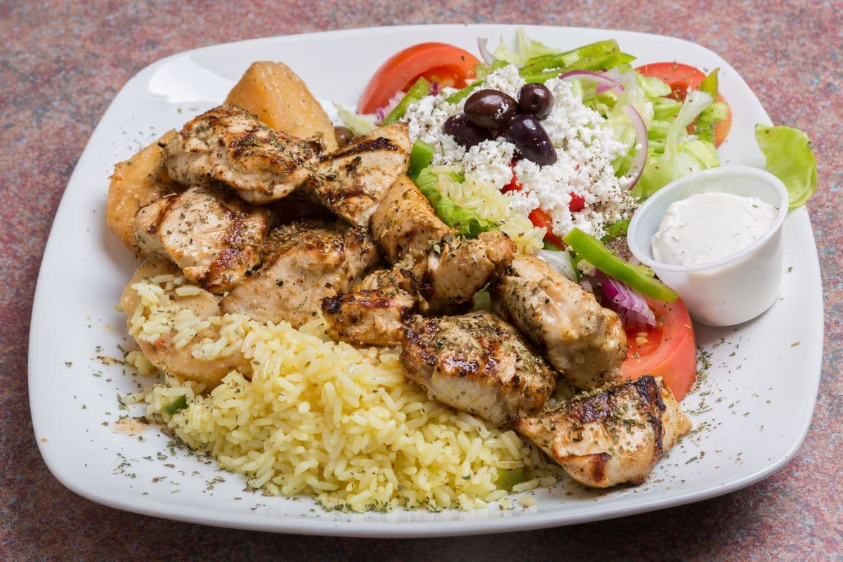Chicken Souvlaki (About 10 oz. Of meat)