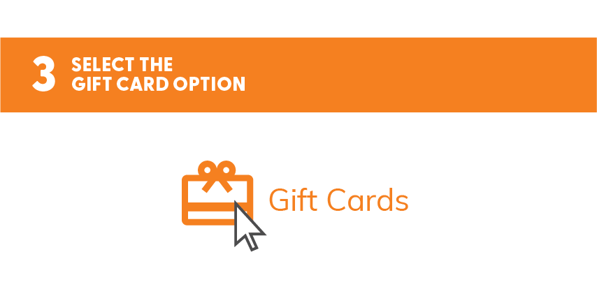 Select the gift card option.